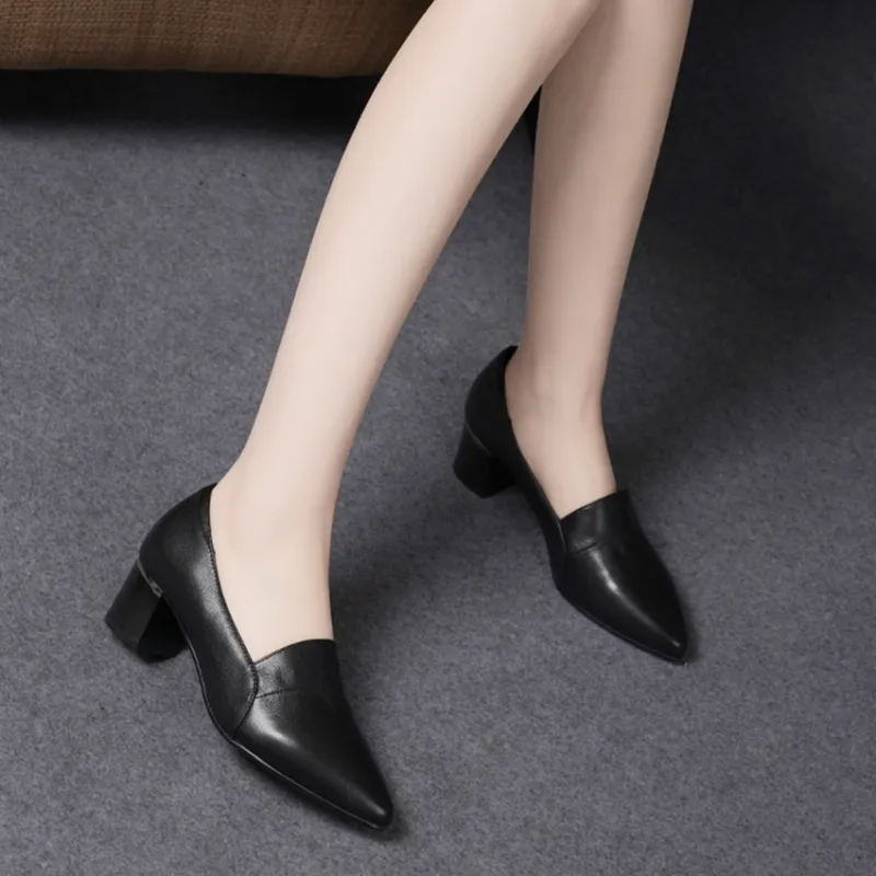 Devanro Chunky Heel High Heels 5.0cm Women's-2