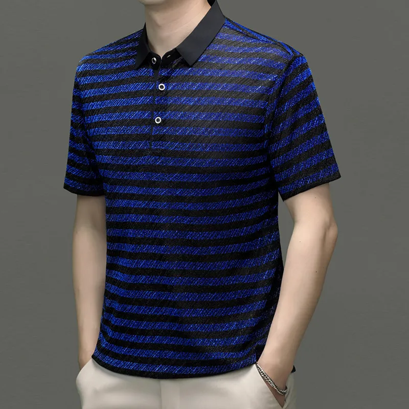 Devanro Polo Shirt Men's Black White-7