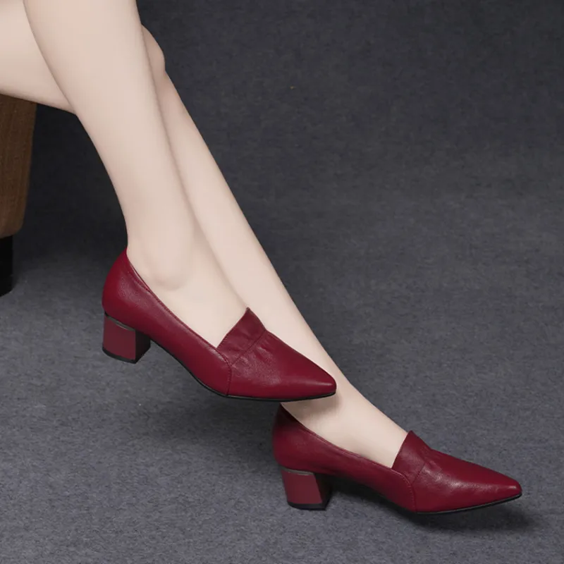 Devanro Chunky Heel High Heels 5.0cm Women's-8