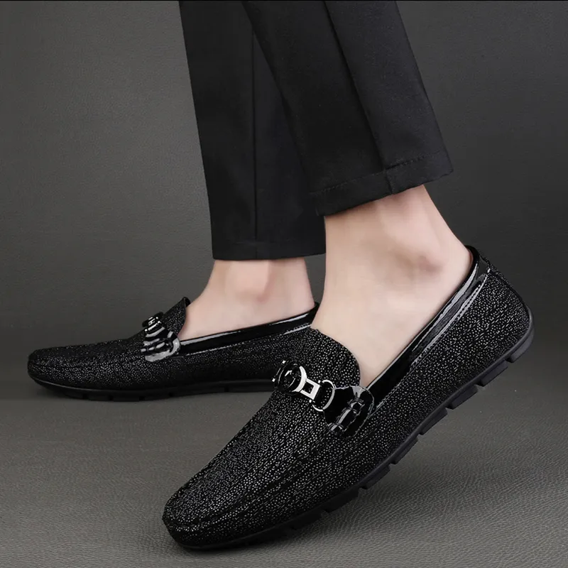 Devanro Men's Casual Shoes Men Low Top Black-3