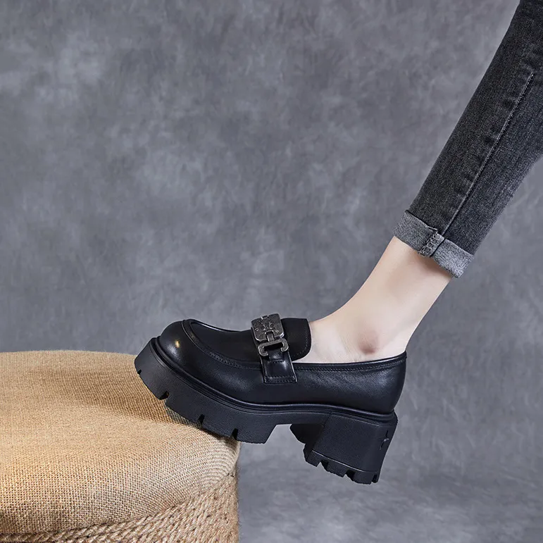 Devanro Chunky Heel High Heels 7.0cm Women's-2