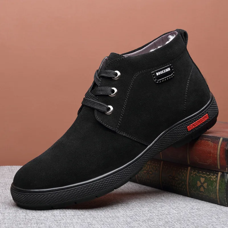 Devanro Warm Wear-Resistant Slip-Resistant Mid-Top Casual Shoes Men's-1