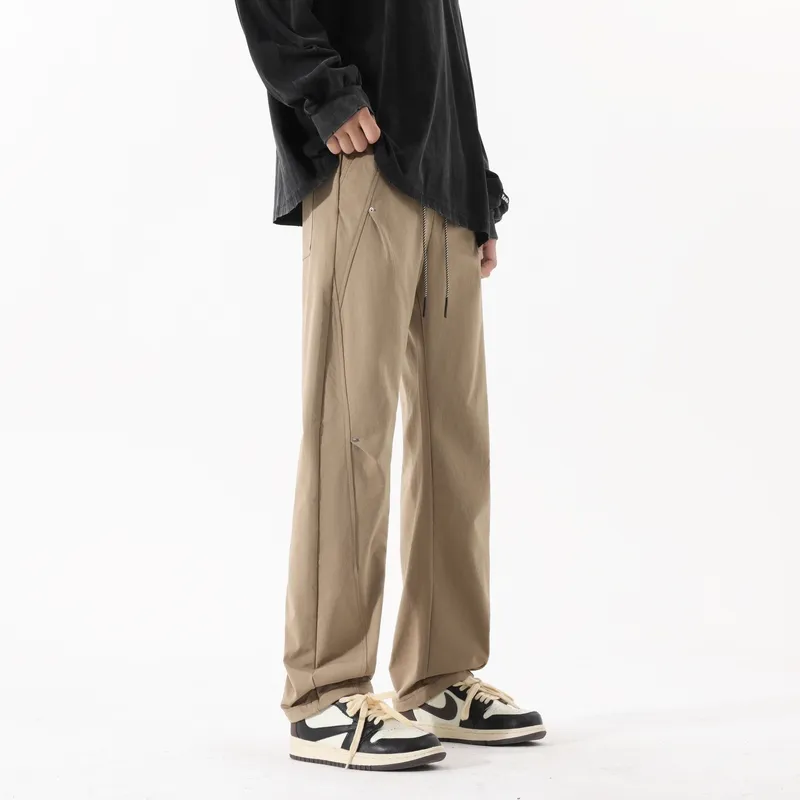 Devanro Casual Pants Men's Khaki-19