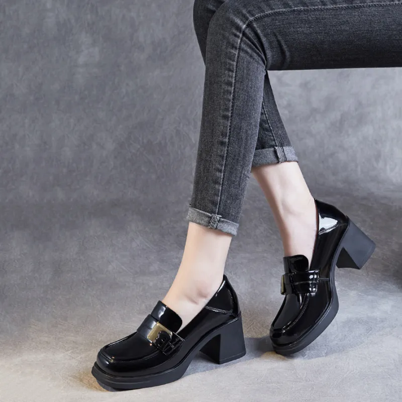 Devanro Chunky Heel High Heels 6.5cm Women's-3