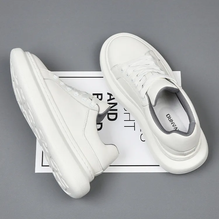 Devanro Wear resistant, Lightweight, Breathable, And Non slip. Low Top Skateboard Shoes Men's White-4