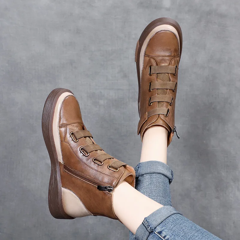 Devanro Ankle Boots Women's Khaki-5