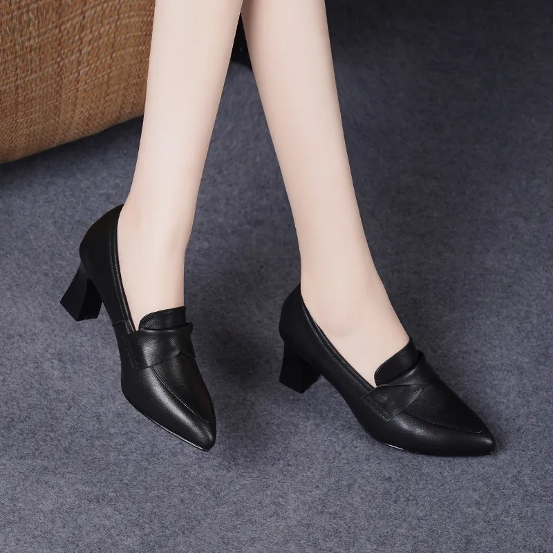 Devanro Chunky Heel High Heels 6.0cm Women's-3