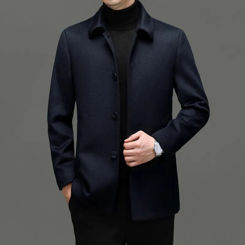 Devanro Coats Men Navy Blue-4