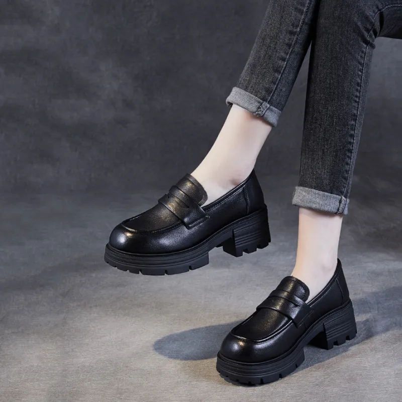 Devanro Loafers 5.0cm Women's Black-2
