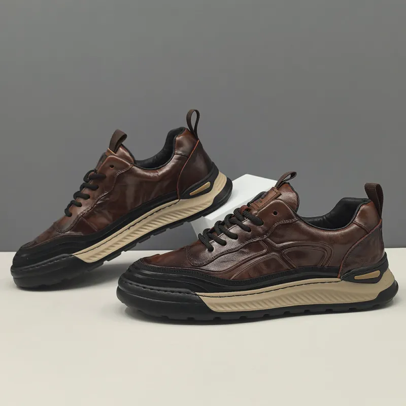 Devanro Moisture-Wicking Height Increasing Wear-Resistant Breathable Slip-Resistant Low-Top Skateboard Shoes Men's-6
