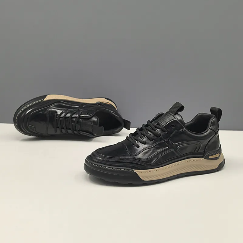 Devanro Moisture-Wicking Height Increasing Wear-Resistant Breathable Slip-Resistant Low-Top Skateboard Shoes Men's-2