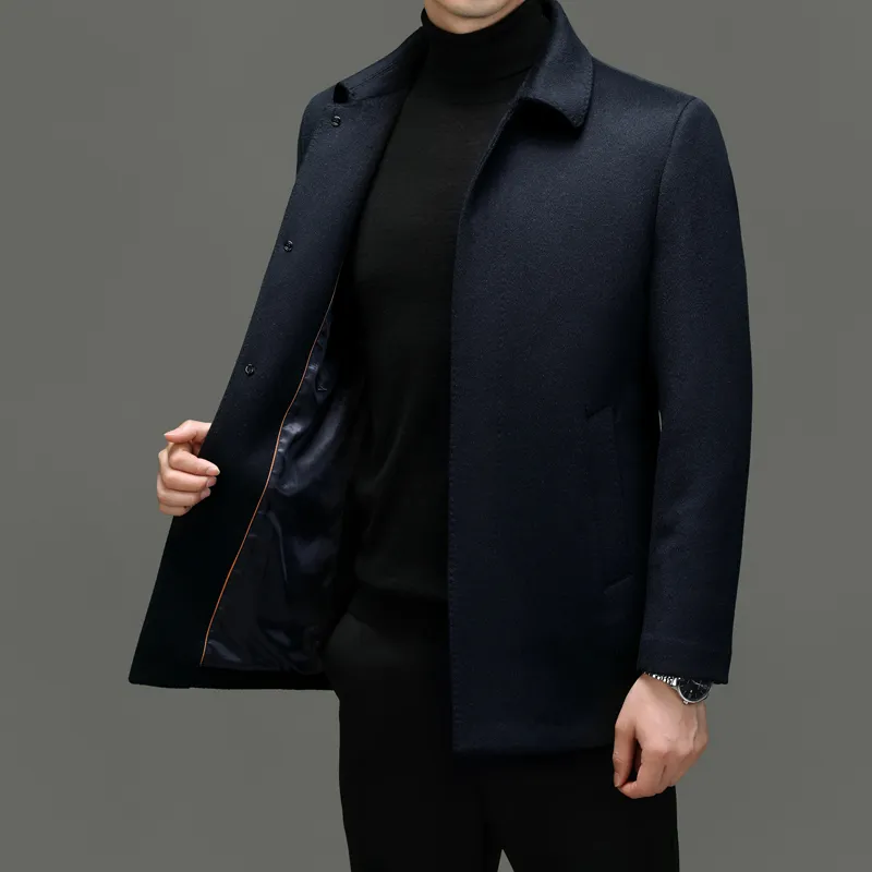 Devanro Coats Men Navy Blue-3