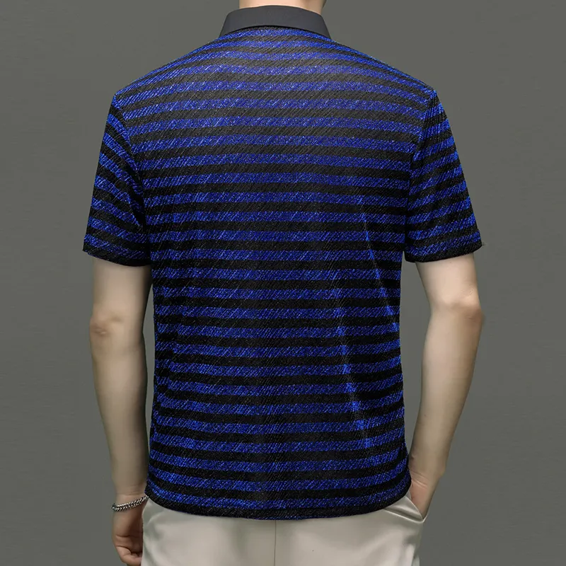 Devanro Polo Shirt Men's Black White-8