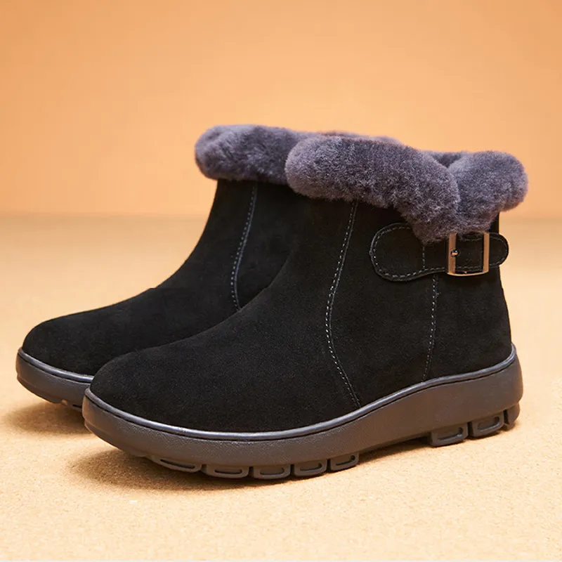 Devanro Warm Wear-Resistant Water-Resistant Slip-Resistant Short Snow Boots Women's-3