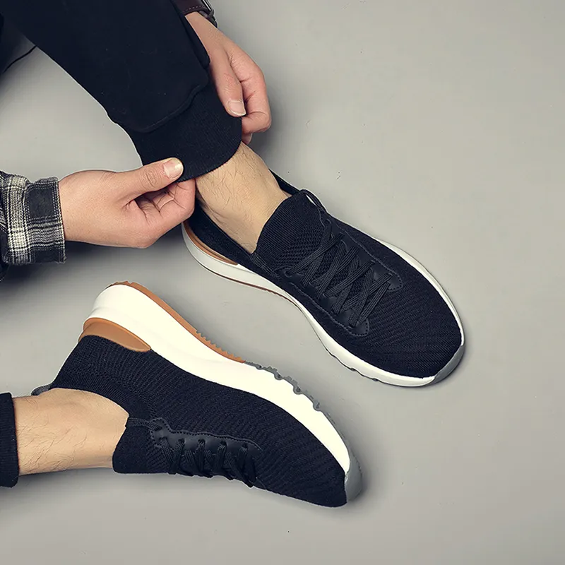 Devanro Moisture Wicking, Height Increasing, Lightweight, Breathable, Slip Resistant Low Top Casual Shoes Men's-5