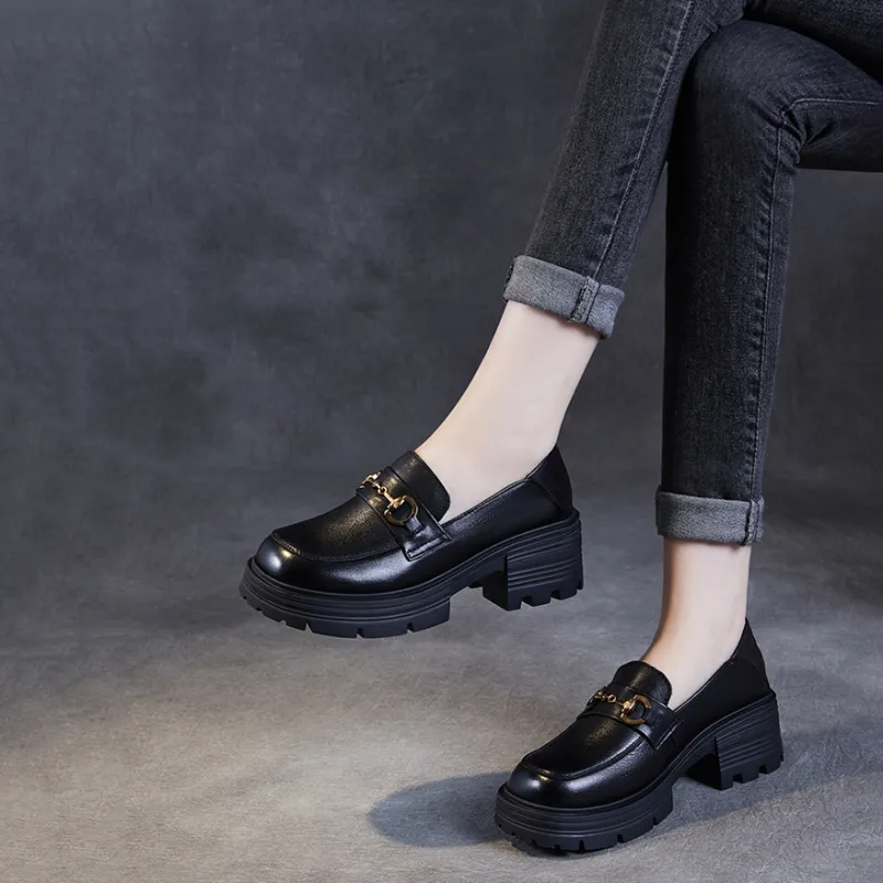 Devanro Loafers 5.5cm Women's Black-4