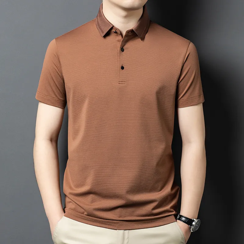 Devanro Polo Shirt Men's Pink Green-13
