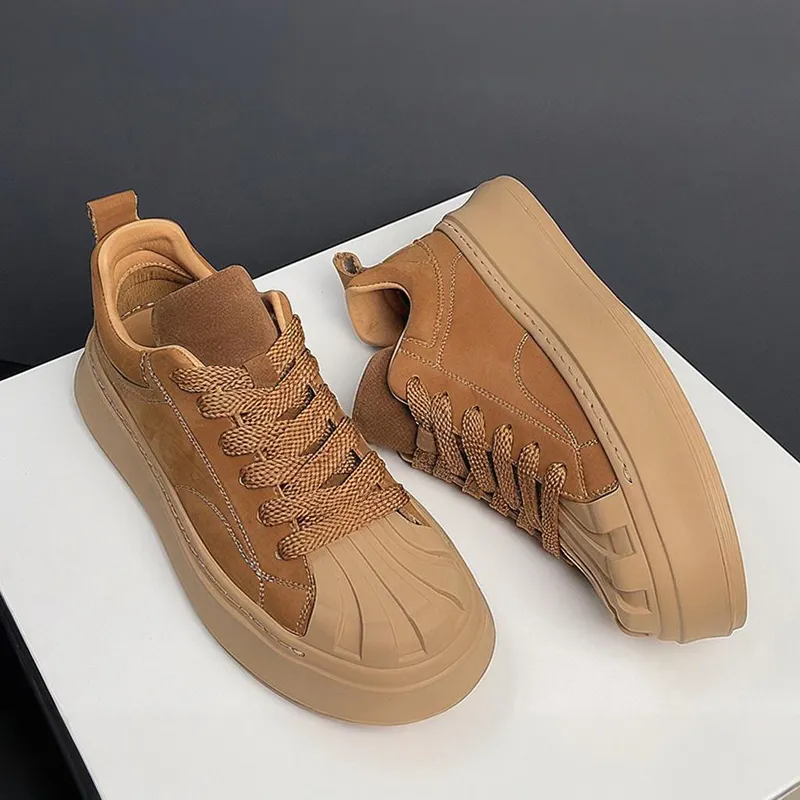 Devanro Height Increasing Wear-Resistant Breathable Slip-Resistant Low-Top Skateboard Shoes Men's-8