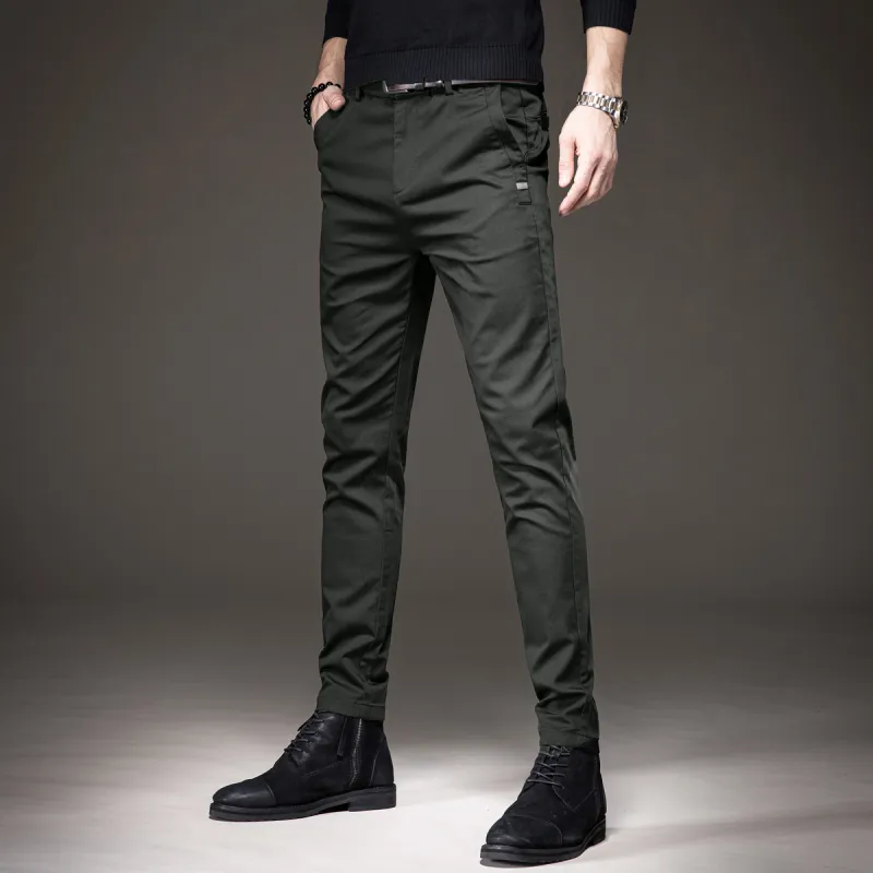 Devanro Casual Pants Men's Army Green-1