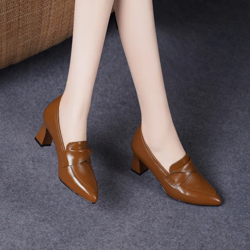Devanro Chunky Heel High Heels 6.0cm Women's-8