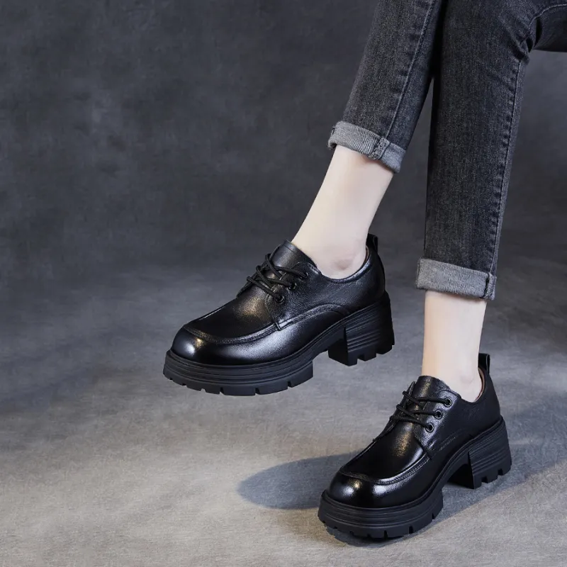 Devanro Block Heel High Heels 5.5cm Women's Black-3