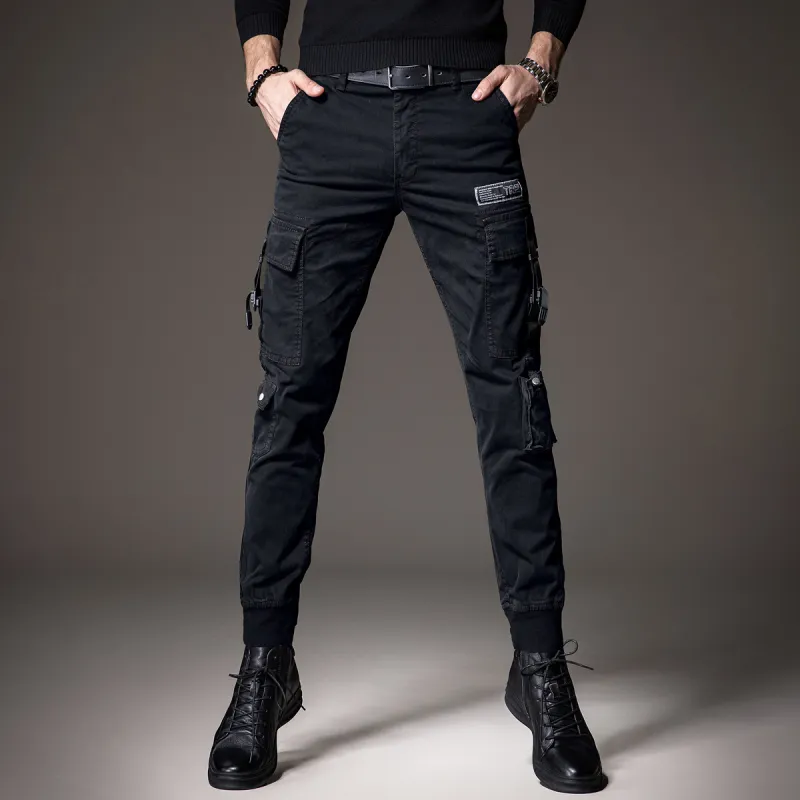 Devanro Casual Pants Men's Black-1