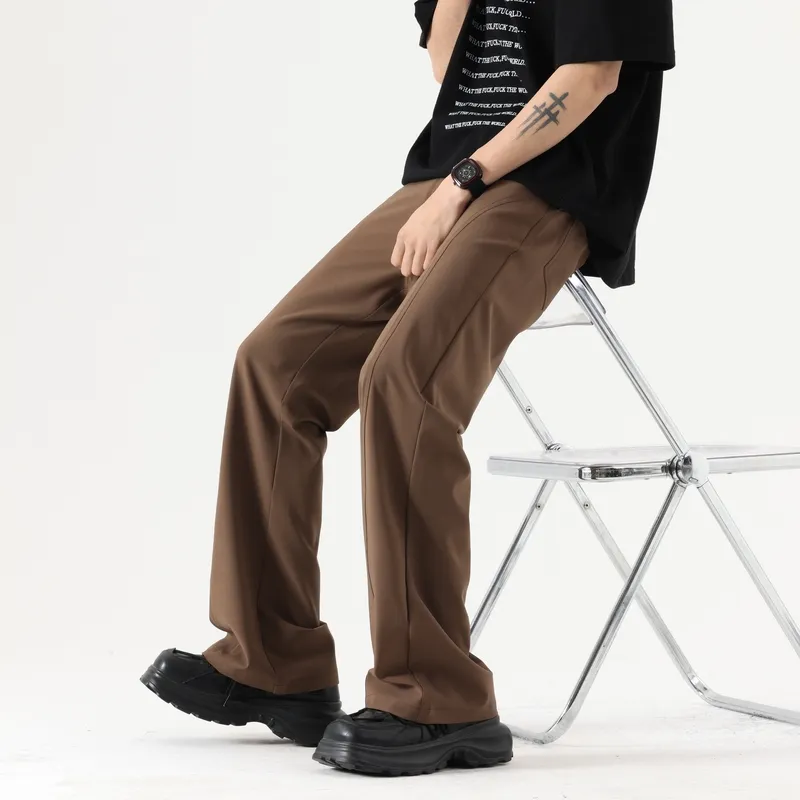 Devanro Casual Pants Men's Brown-13