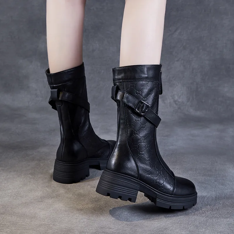 Devanro Ankle Boots 5.5cm Women's Black-5