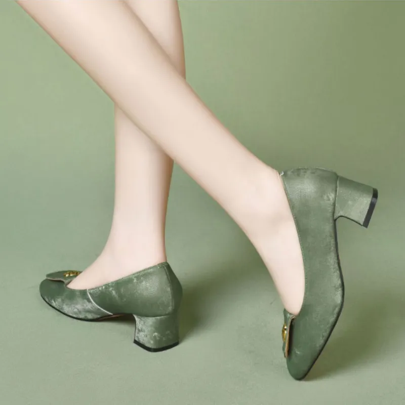 Devanro Chunky Heel High Heels 5cm Women's-4