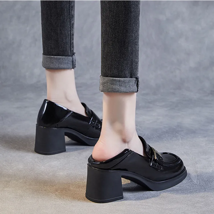 Devanro Chunky Heel High Heels 6.5cm Women's-5