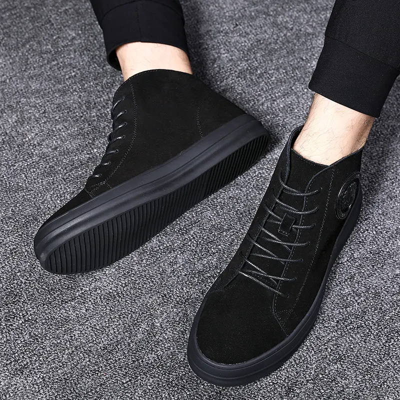 Devanro Ankle Boots Men's Black-4