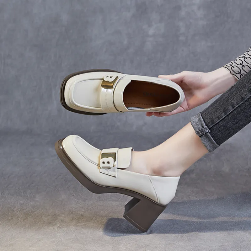 Devanro Chunky Heel High Heels 6.5cm Women's-10
