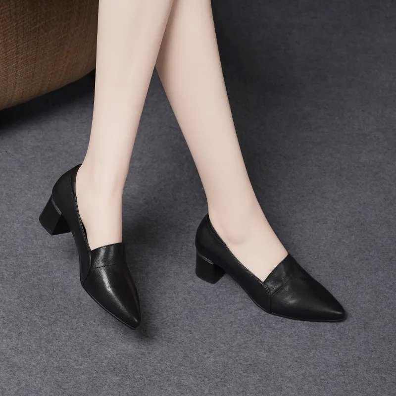 Devanro Chunky Heel High Heels 5.0cm Women's-3