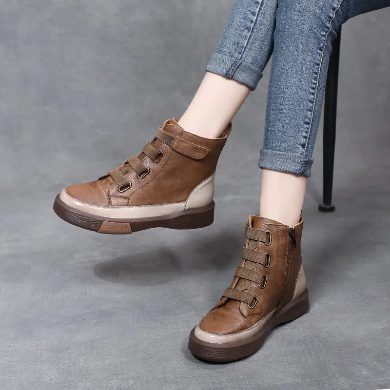 Devanro Ankle Boots Women's Khaki-3