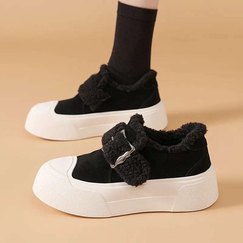 Devanro Warm Height Increasing Wear Resistant Slip Resistant Low Top Casual Shoes Women's-13