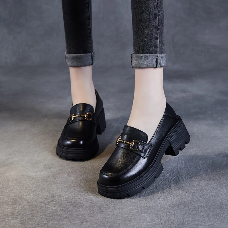 Devanro Loafers 5.5cm Women's Black-2