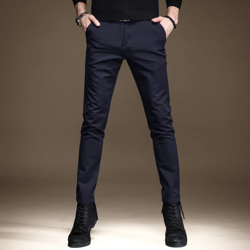 Devanro Casual Pants Men's Black-7