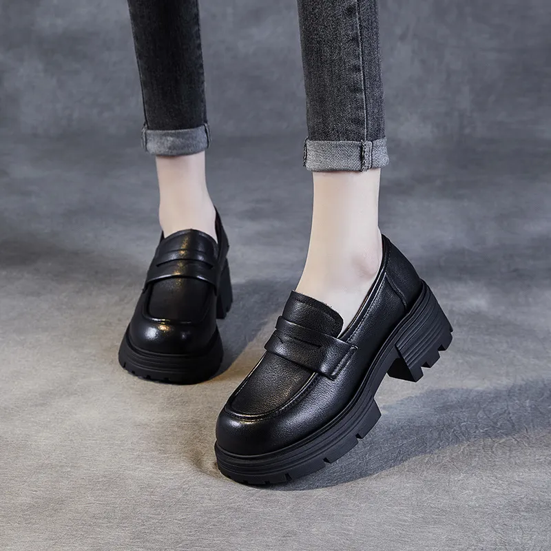 Devanro Loafers 5.0cm Women's Black-1