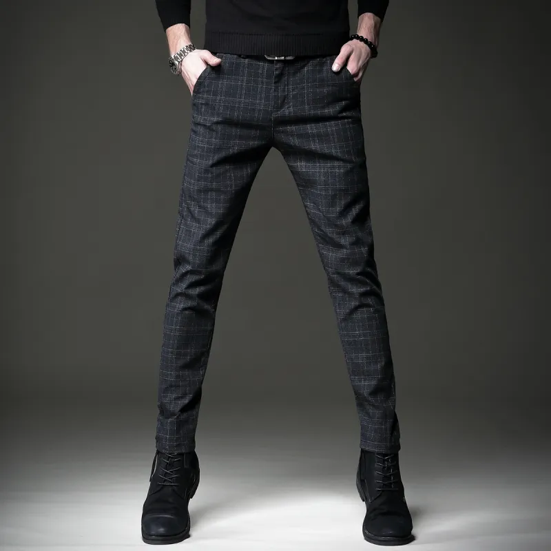 Devanro Casual Pants Men's Black-1