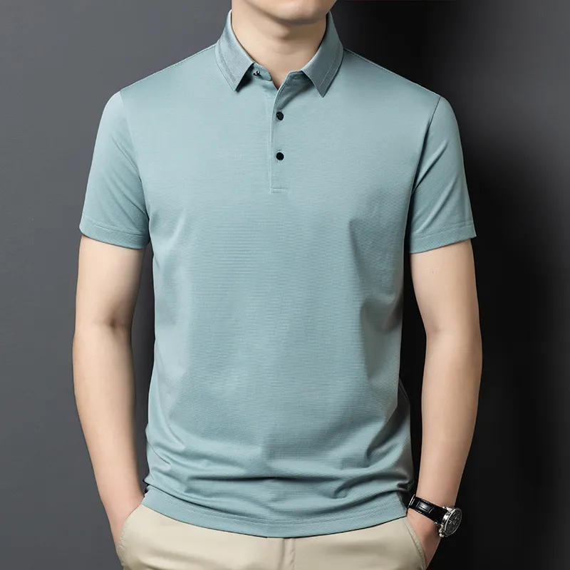 Devanro Polo Shirt Men's Pink Green-1