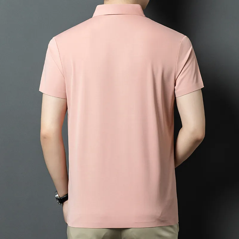 Devanro Polo Shirt Men's Light Pink-2