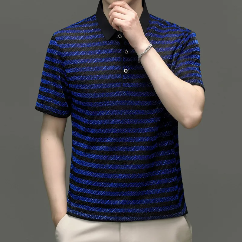 Devanro Polo Shirt Men's Black White-6