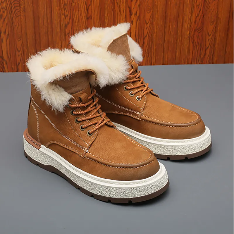 Devanro Warm Height Increasing Wear-Resistant Slip-Resistant Crew Snow Boots Men's-11
