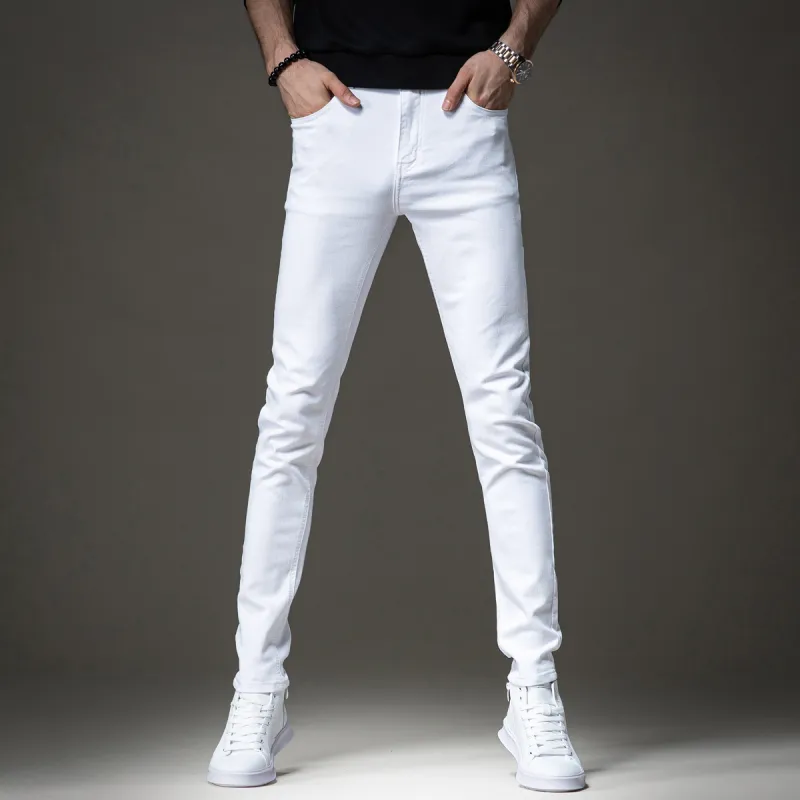 Devanro Casual Pants Men's White-1