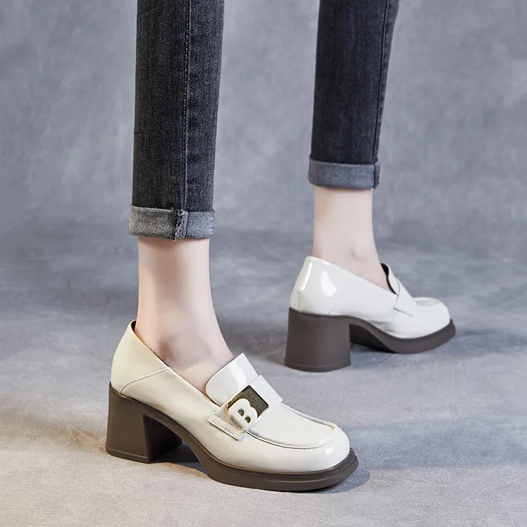 Devanro Chunky Heel High Heels 6.5cm Women's-11