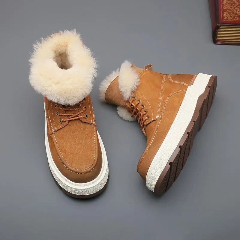 Devanro Warm Height Increasing Wear-Resistant Slip-Resistant Crew Snow Boots Men's-9