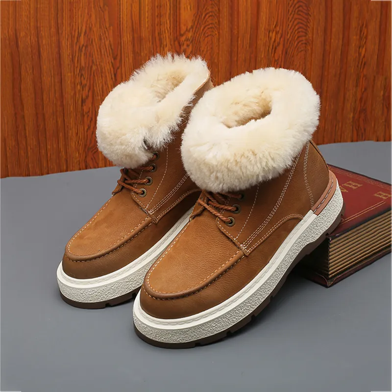 Devanro Warm Height Increasing Wear-Resistant Slip-Resistant Crew Snow Boots Men's-10