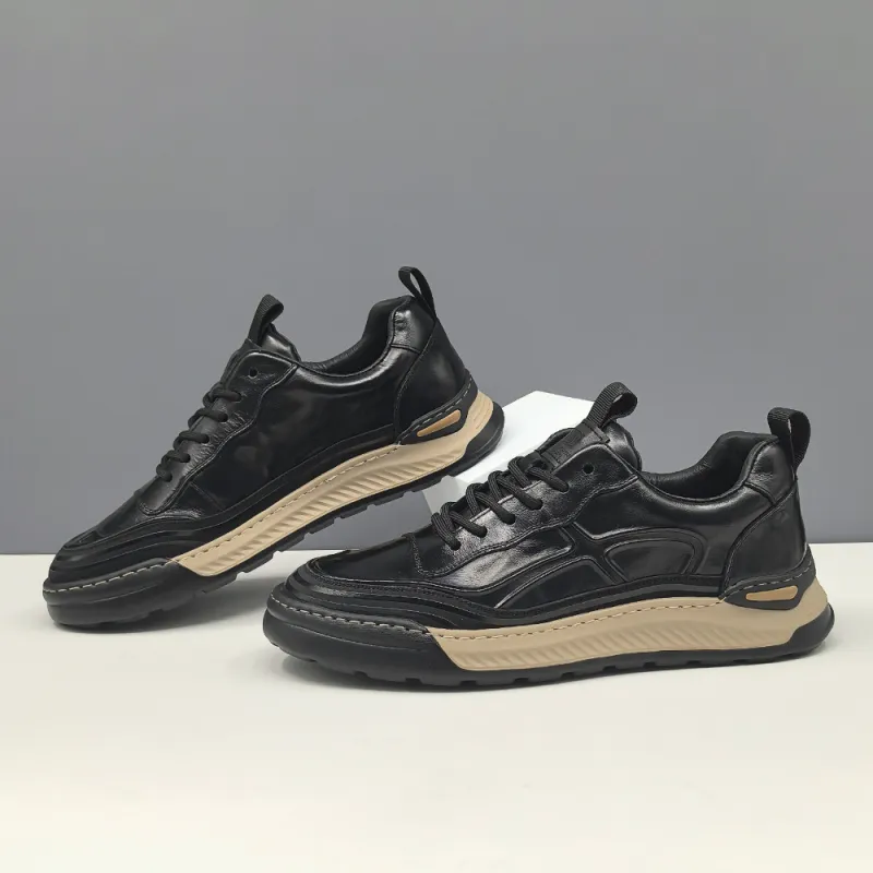 Devanro Moisture-Wicking Height Increasing Wear-Resistant Breathable Slip-Resistant Low-Top Skateboard Shoes Men's-1