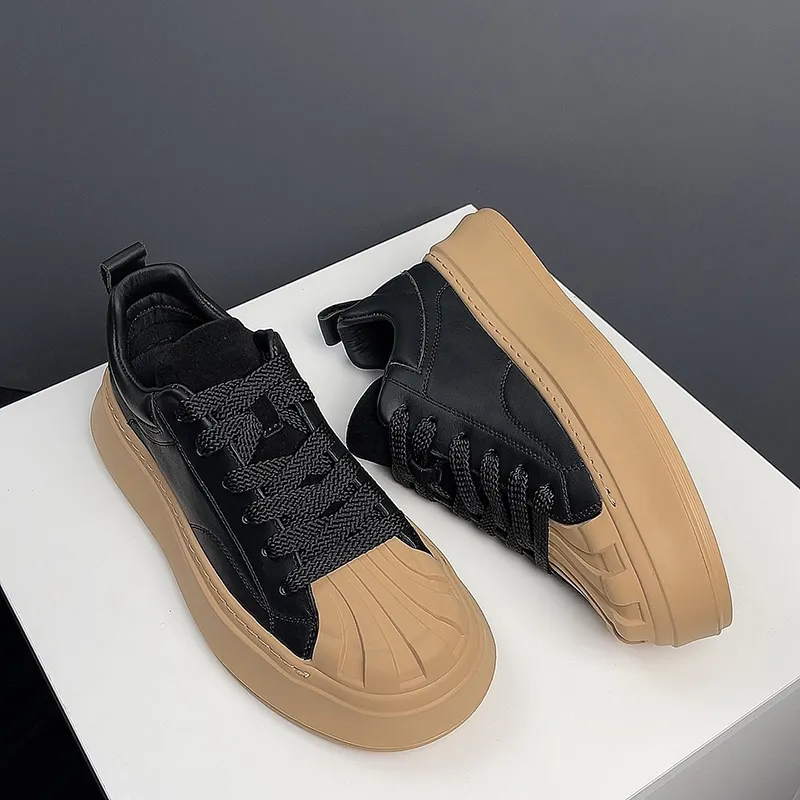 Devanro Height Increasing Wear-Resistant Breathable Slip-Resistant Low-Top Skateboard Shoes Men's-3