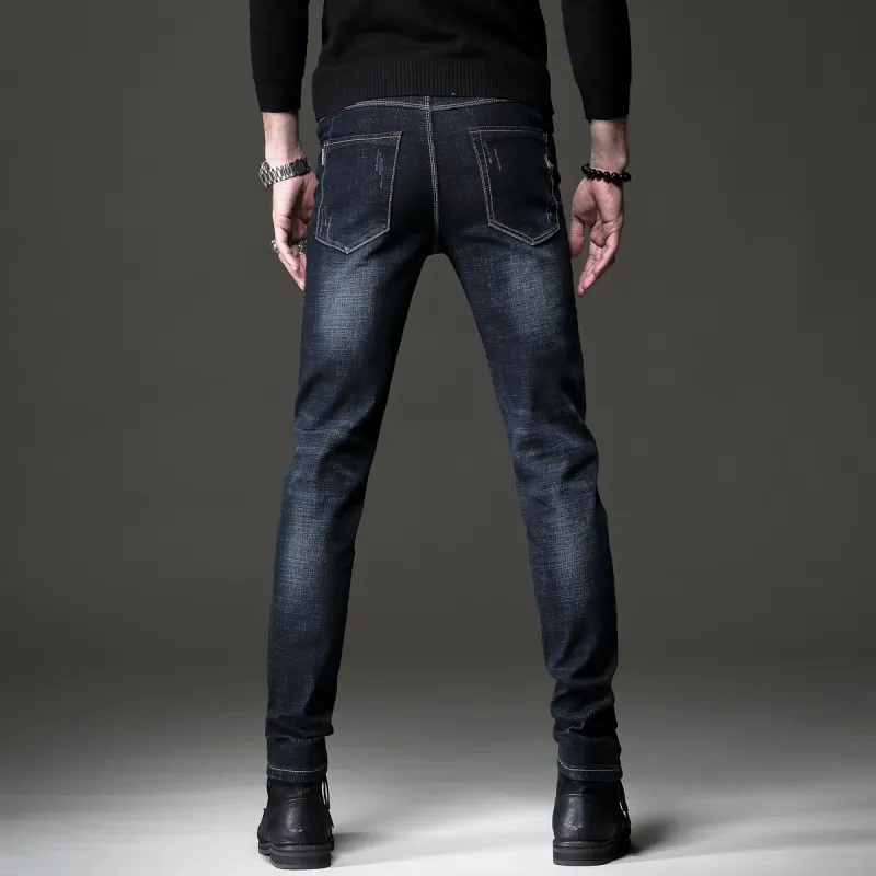 Devanro Jeans Men's Blue And Black-3